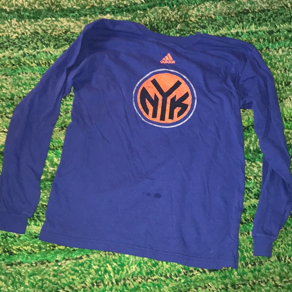 Adidas Kids' New York Knicks Long Sleeve Shirt - Blue/Orange
